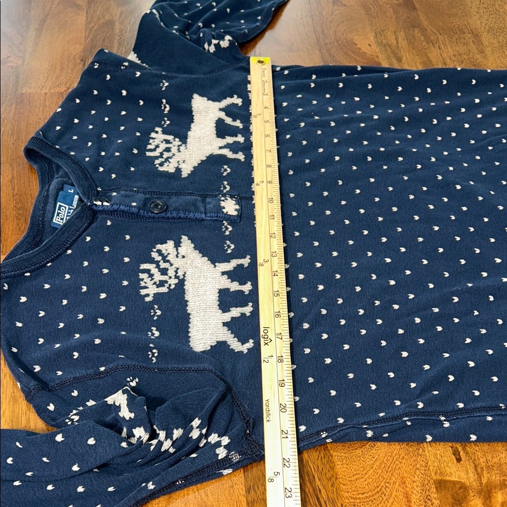 Vintage Polo Ralph Lauren Blue Reindeer Crewneck Sweater - Picture 9 of 12